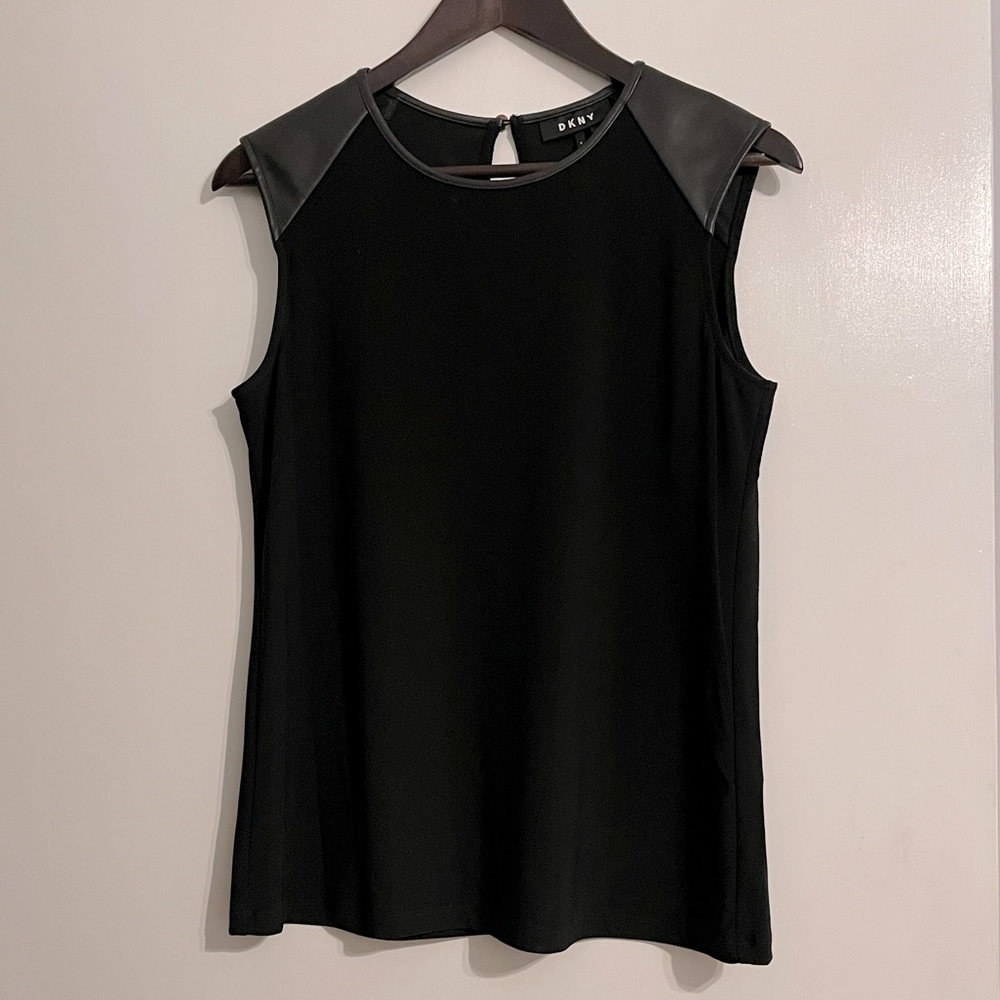mint DKNY sleeveless top with raglan shoulders